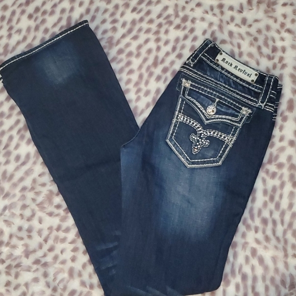 ROCK REVIVAL SIZE 31 SHELBY BOOT CUT JEANS - Picture 2 of 5